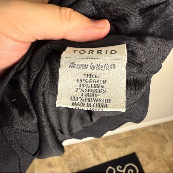 Torrid Black Linen Relaxed Fit Blazer 3X 13084575 - Picture 12 of 13